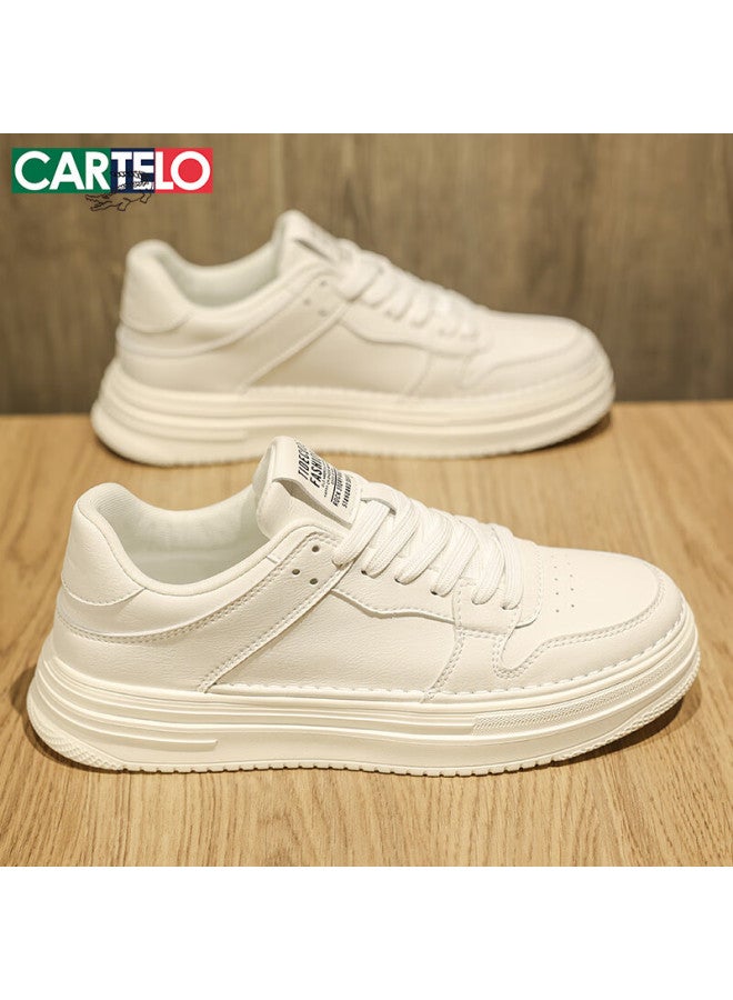 Cartelo Men's Shoes, Autumn And Winter Fashion Casual Sneakers, Soft-soled Sports White Shoes For Men, White, Size 40 - Image 1