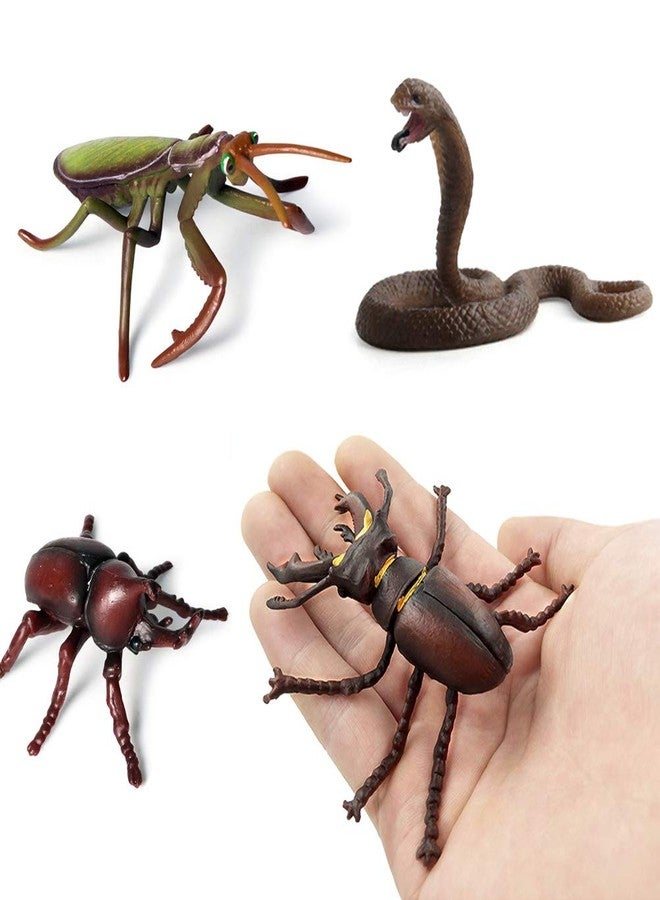 Odowalker 6 Pcs Lifelike Assorted Insects Realistic Insects Figures, Model Bug Figures Halloween Insect Theme Gift Plastic Bugs Figurines Set for Insect Themed Party - Image 5