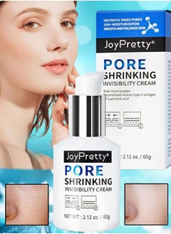 60g Pore Shrinking Invisibility Cream Instantly Pore Minimizer Smooth Skin with Snail Mucin Oil Control Firming Tightening Pores Moisturizing Lightens Fine Lines Conceals Pores Cream