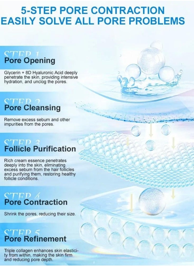 JoyPretty - 60g Pore Shrinking Invisibility Cream Instantly Pore Minimizer Smooth Skin with Snail Mucin Oil Control Firming Tightening Pores Moisturizing Lightens Fine Lines Conceals Pores Cream - Image 1