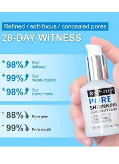 JoyPretty 60g Pore Shrinking Invisibility Cream Instantly Pore Minimizer Smooth Skin with Snail Mucin Oil Control Firming Tightening Pores Moisturizing Lightens Fine Lines Conceals Pores Cream  - Image 5