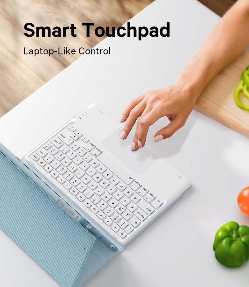 GreenLaw Keyboard case for iPad 9.7 inch, iPad 6th Gen (2018), iPad 5th Gen (2017), iPad Air 2 (2014), 7 Color Backlit, Support 2 BT Devices, Touchpad Keyboard iPad Pro 9.7, Blue - Image 3