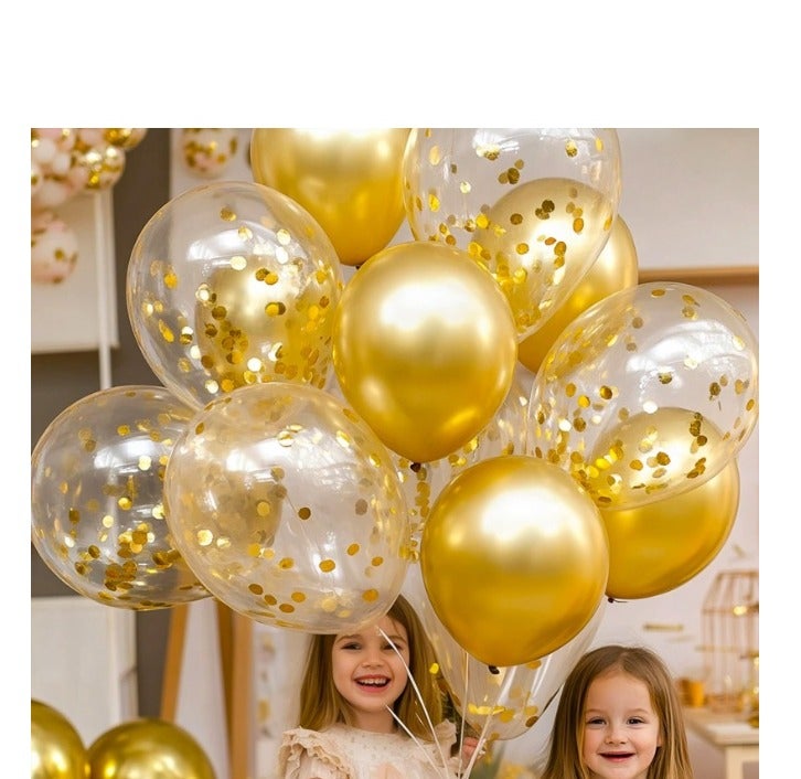 Party Balloons Pack of 50 - Metallic Gold Balloons  Gold Confetti Balloon - 12 Inch Balloons Decorations Set - Image 2