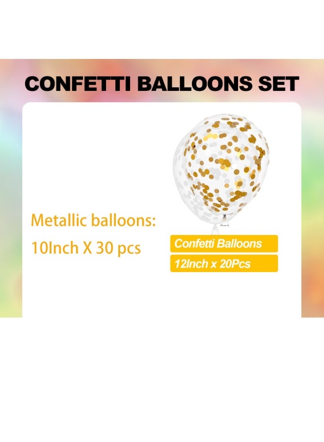 Party Balloons Pack of 50 - Metallic Gold Balloons  Gold Confetti Balloon - 12 Inch Balloons Decorations Set - Image 3