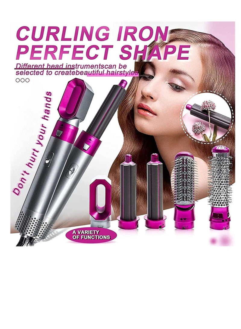 "5-in-1 Hot Air Brush Styler – Hair Dryer, Straightener, Volumizer, Curler, and Hot Comb with Negative Ion Technology" - Image 4