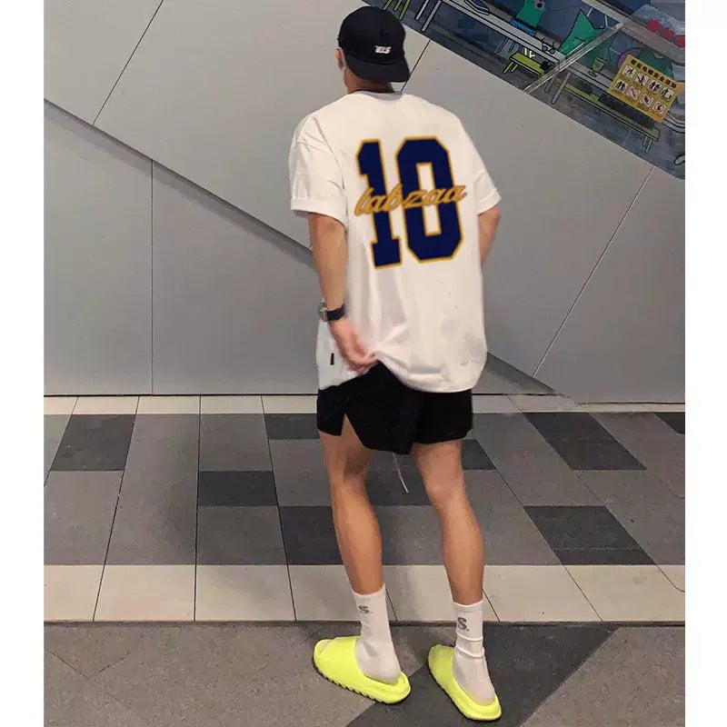 Retro High Street Trendy Brand T-Shirt for Men Summer New Style Small Neckline with Half-Sleeved Top and Letter Printed T-Shirt - Image 2