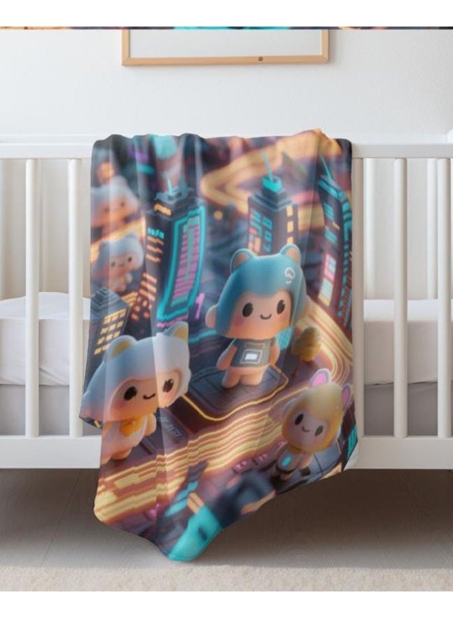 عام بطانية رقيقة من الفانيلا الكرتونية للأطفال والرضع (دافئة ومريحة، ومناسبة للنوم والألعاب) 70 سم * 100 سم - Image 5