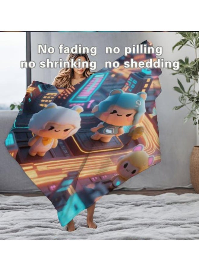 عام بطانية رقيقة من الفانيلا الكرتونية للأطفال والرضع (دافئة ومريحة، ومناسبة للنوم والألعاب) 70 سم * 100 سم - Image 1