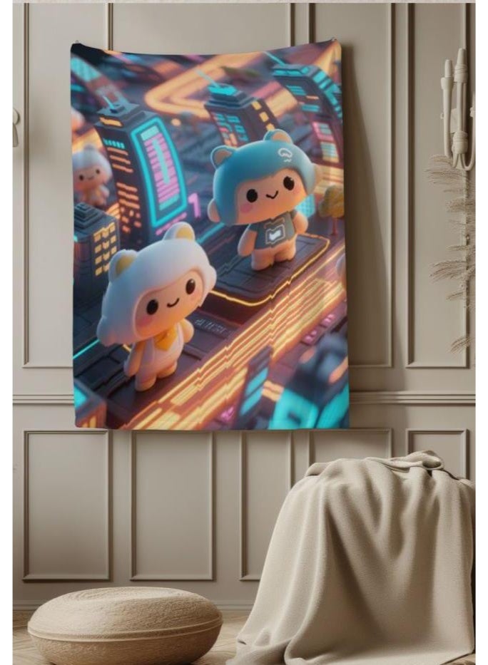 عام بطانية رقيقة من الفانيلا الكرتونية للأطفال والرضع (دافئة ومريحة، ومناسبة للنوم والألعاب) 70 سم * 100 سم - Image 4