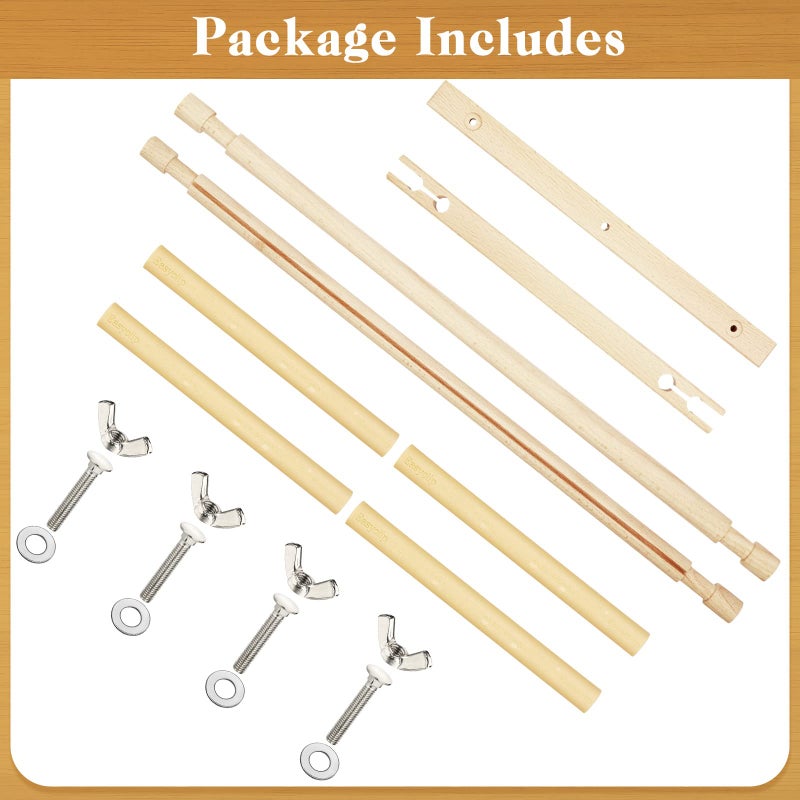 Yookeer Needlepoint Embroidery Tapestry Scroll Frame Cross Stitch Frame Wooden Needlepoint Stretcher Frame Wood Needlework Frame Quilting Hoop Stand Stitching Needlepoint Holder Tool for Sewing, 12 x 21 Inch - Image 3