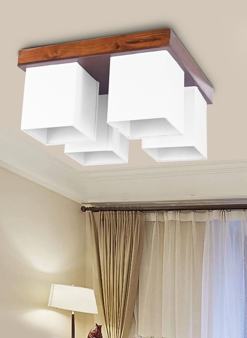 El Rawda Lighting Orita Wood Ceiling Lamp - 4 Lights - Image 2