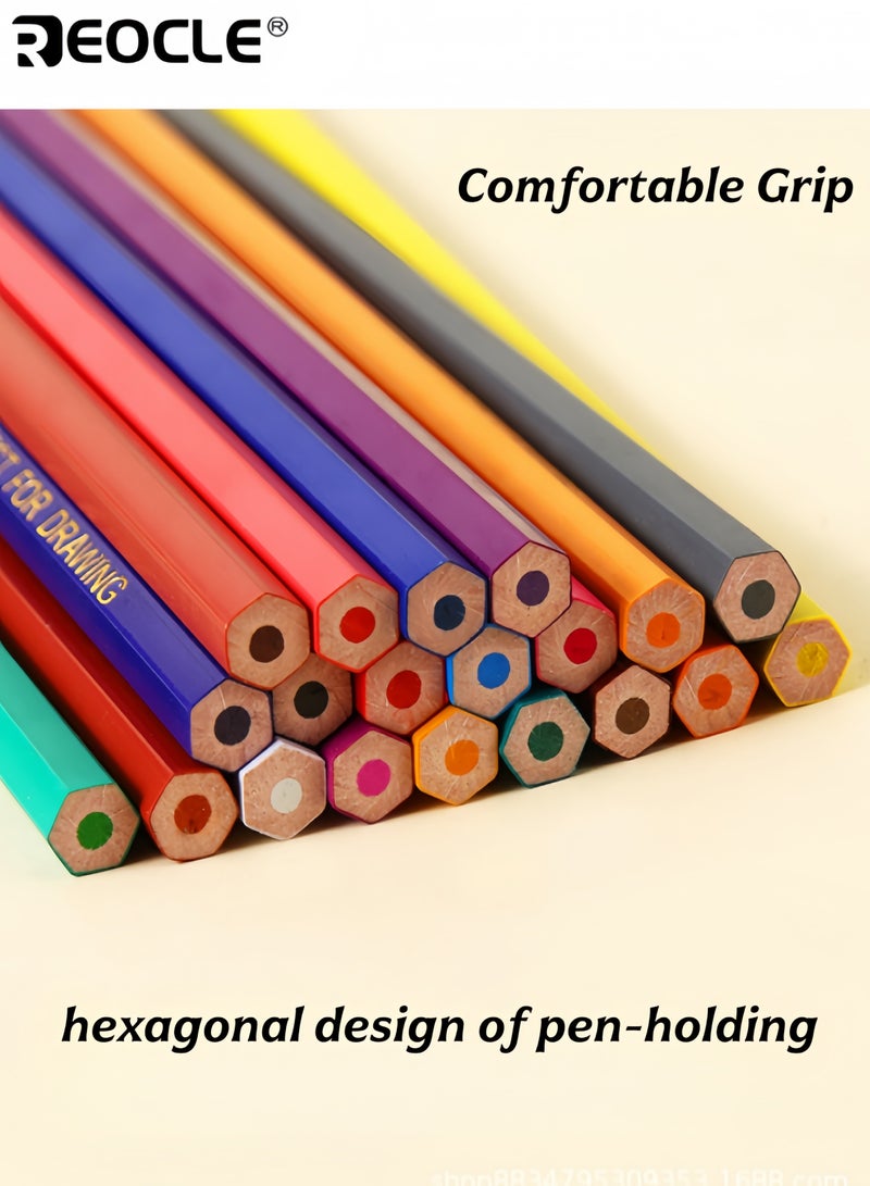 ريوكل 12 مجموعة أقلام رصاص خشبية تلوين فنية متميزة بألوان متنوعة مع عبوات قلم غير سامة شحذ مسبقا كتابة نابضة بالحياة أصباغ نابضة بالحياة متين سهل المزج مثالي للفنانين الطلاب المبتدئين مناسب للرسم التظليل الرسم الأعمال الإبداعية الواجبات المنزلية دروس الفن الأنشطة الحرفية الفئة العمرية المطبقة فوق 3 سنوات - Image 4