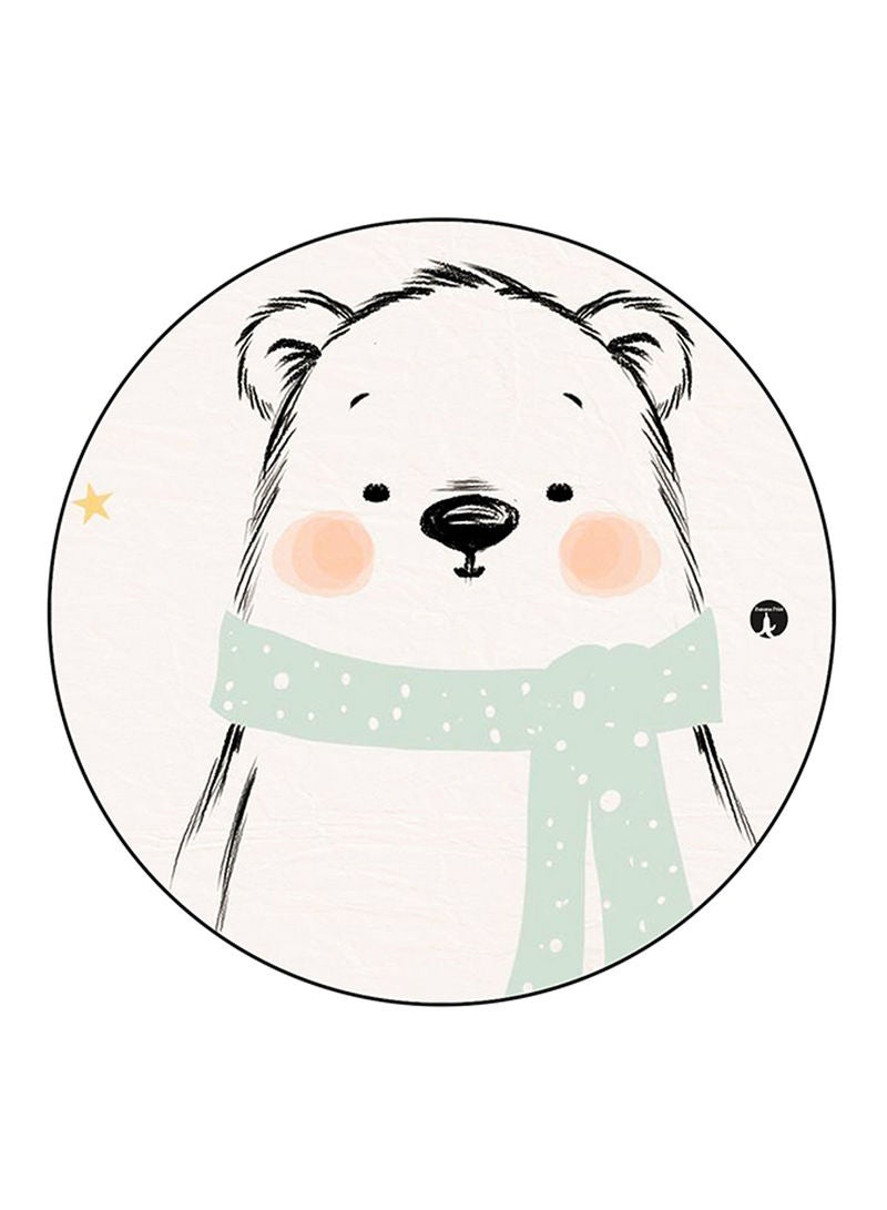 Bear Printed Mouse Pad  Round  Multicolour