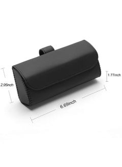 Generic Universal Car Sunglass Holder, Car Sun Visor EyeGlasses Case Holders Leather Sunglasses Clip Storage Case, Auto Glasses Holder Protective Box Car Accessories to All Car Models(Black)  - Image 4