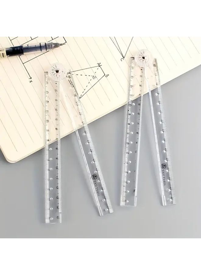 Transparent Nordic Retractable Folding Ruler Cm Inch Scale Metric Imperial Measurement Tool - Image 3