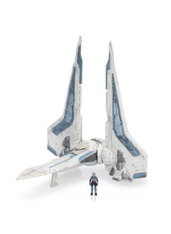 STAR WARS Star Wars Micro Galaxy Squadron Bo-Katan’s Gauntlet Fighter (Armada Edition) - 5-inch Vehicle with Rotating Wings and 1-Inch Micro Figure Accessory  - Image 1