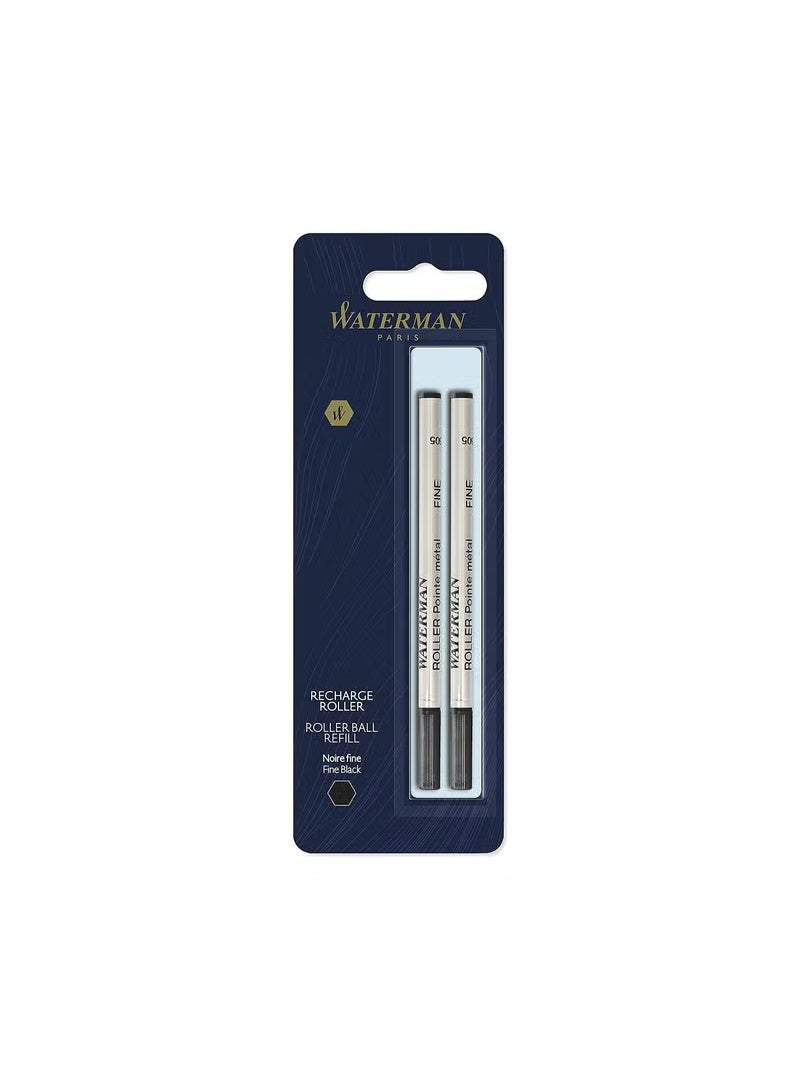 Waterman Rollerball Pen Refill | Fine Point | Black Ink | 2 Count
