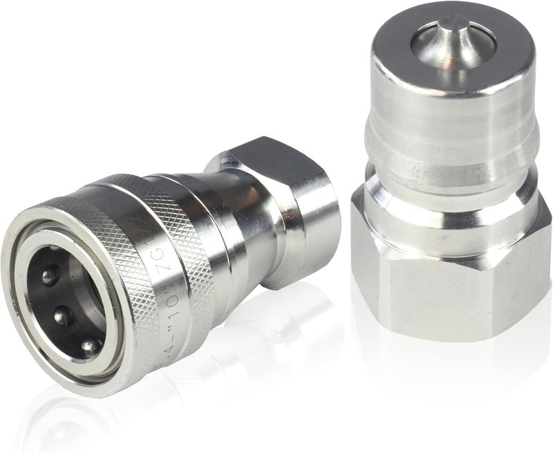 HFS (R) 1/2" Female NPT Quick Disconnect Coupler Set Hydraulic 304 Stainless Steel - Image 1
