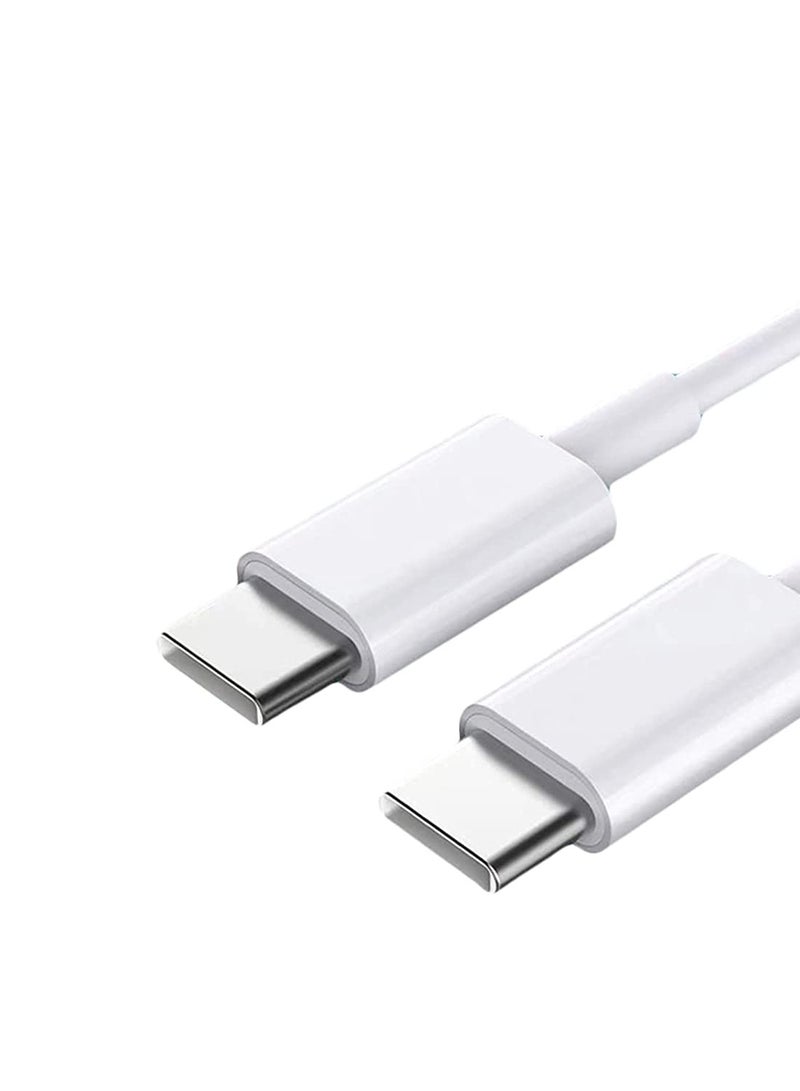 USB C to USB C Cable 60W, Type C 60W 20V/5A PD Fast Charging Cable Lead Charger for iPad Pro 2020 for MacBook Pro 2020,Samsung Galaxy S20/S21,Switch - White - Image 1