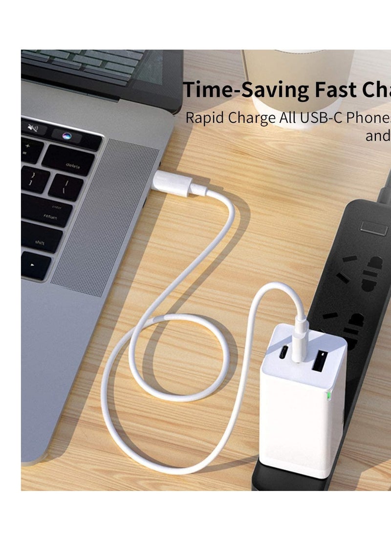USB C to USB C Cable 60W, Type C 60W 20V/5A PD Fast Charging Cable Lead Charger for iPad Pro 2020 for MacBook Pro 2020,Samsung Galaxy S20/S21,Switch - White - Image 4