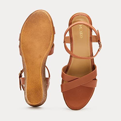 Metro Women Tan Synthetic Sandal 5-UK (38 EU) (34-9911) - Image 2