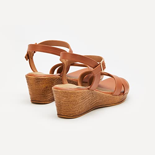 Metro Women Tan Synthetic Sandal 5-UK (38 EU) (34-9911) - Image 3