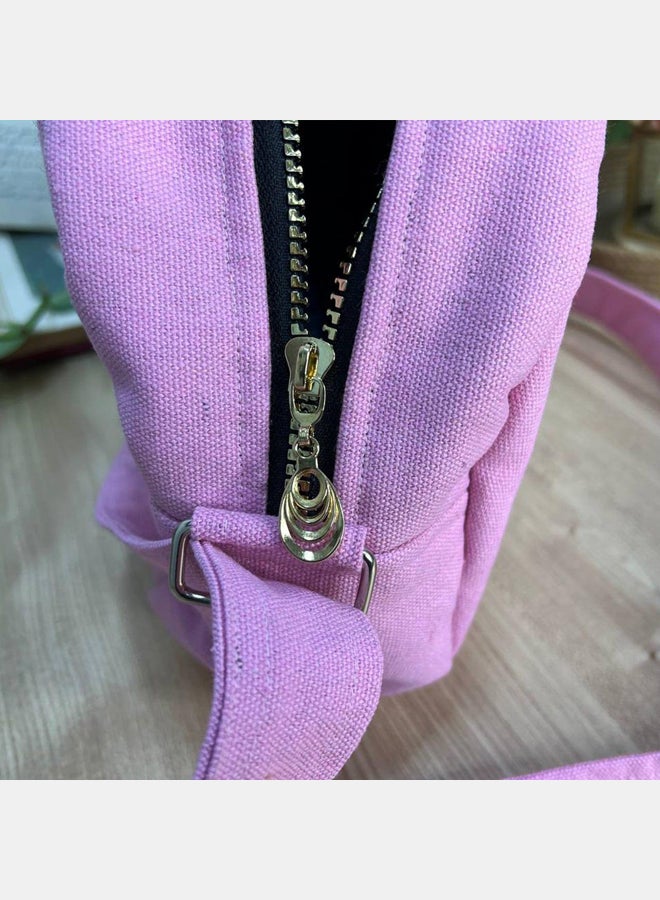 Cross bag for women- Round- 25 cm- Pink- one sided printing- Summer design - Image 3