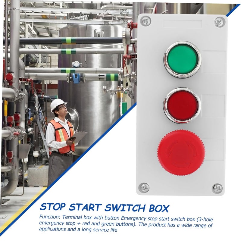 PartyKindom مفتاح التوقف الطارئ صندوق زر البدء والإيقاف صندوق طرفي بسيط للاستخدام في المصنع - Image 4