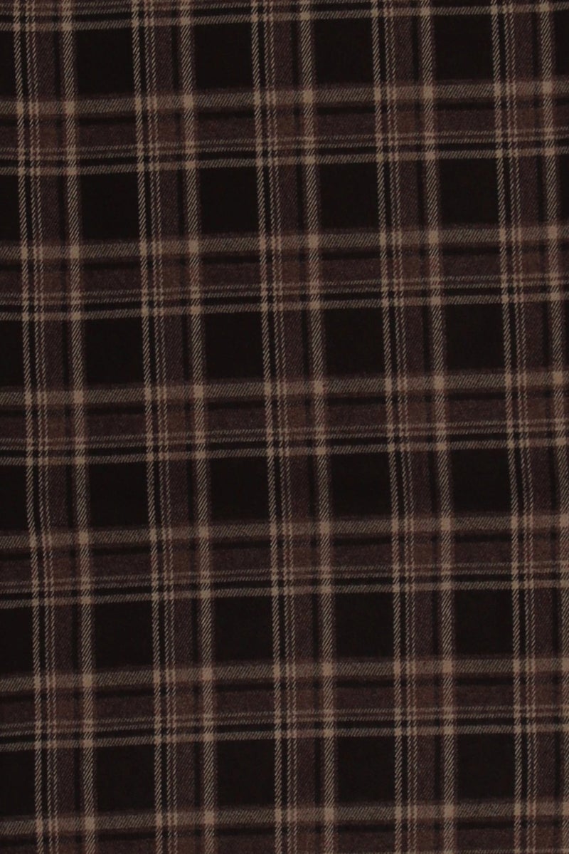 Threadbare Women Regular Fit Plaid Wide Leg Pants, Brown - Image 5