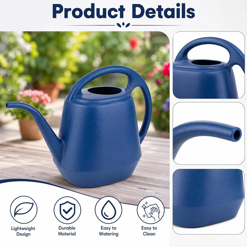 Fasmov Watering Can Plastic 4 Litre Lightweight Water Sprayer Watering Bottle for Garden Outdoor House Flower Bonsai Plant (Blue) - Image 3