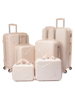 LIMRA Travel bag set consisting of 5 wheeled luggage bags with a solid design and a beige color  - Image 1