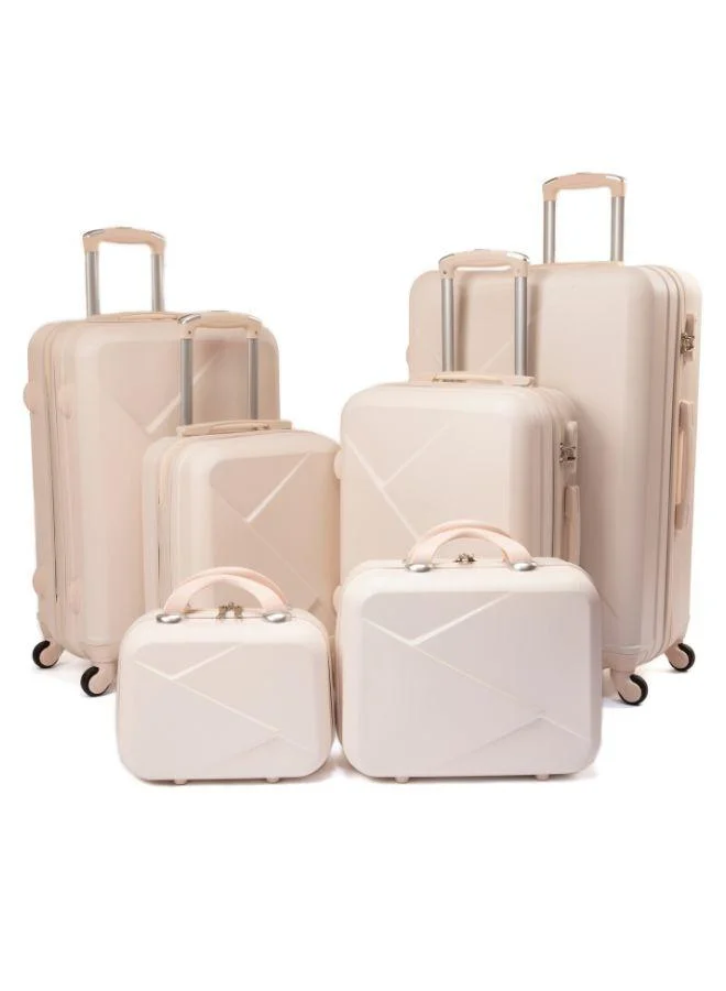 LIMRA travel bag set consisting of 6 wheeled luggage bags with a solid design and a beige color