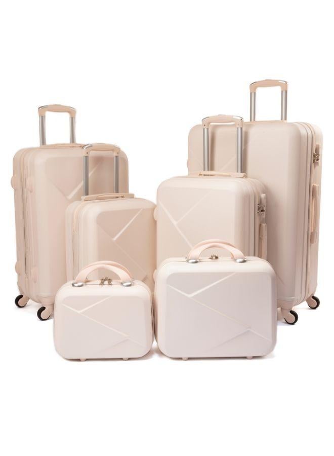 LIMRA travel bag set consisting of 6 wheeled luggage bags with a solid design and a beige color - Image 1