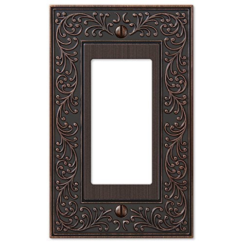 Amerelle 43RVB English Garden Wallplate, 1 Rocker, Cast Metal, Aged Bronze, 1-Pack - Image 2