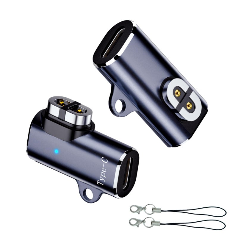 sweguard USB C Shokz Charging Cable Adapter (2 Pack) Type c Charger Cable to Shokz Magnetic Converter Compatible with Shokz Aeropex, OpenRun, OpenRun Pro/Mini, OpenComm 2/UC Charge Plugs, Grey - Image 1