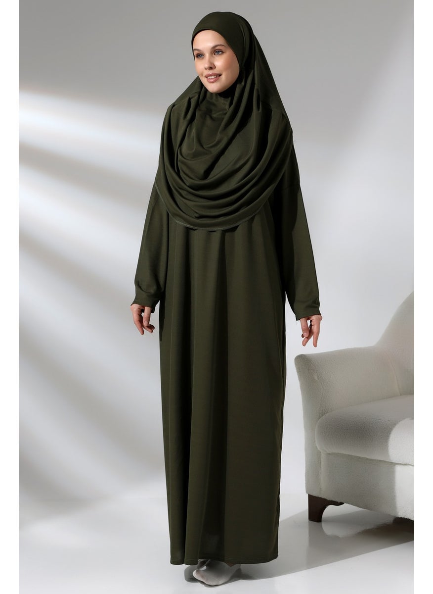 İhvan إحوان كاكي عباءة صلاة واحدة عملية للنساء مع حقيبة  - Image 3