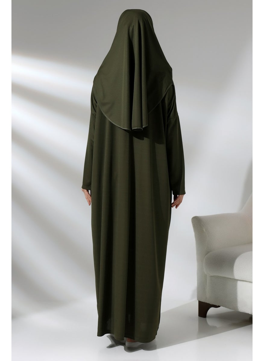 İhvan إحوان كاكي عباءة صلاة واحدة عملية للنساء مع حقيبة  - Image 5