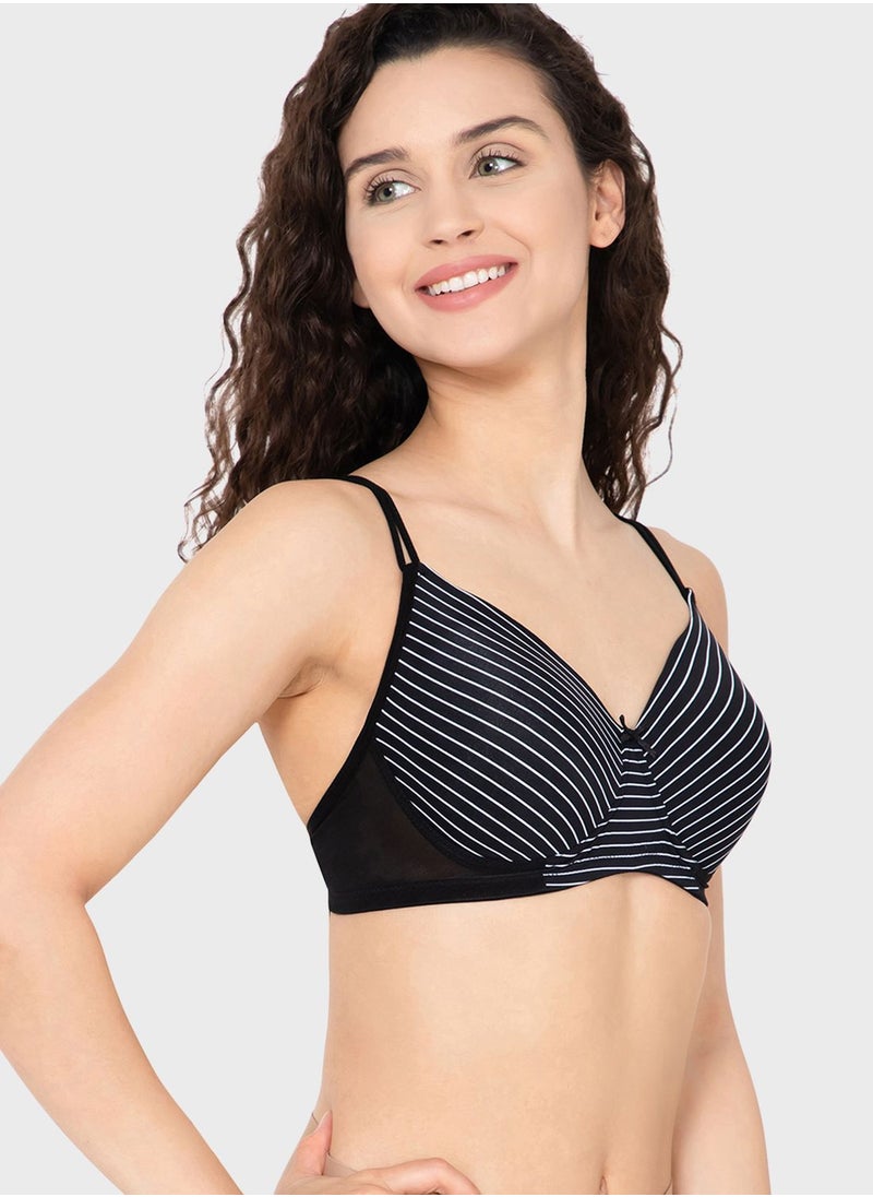 Clovia - Striped T-Shirt Bra - Image 1