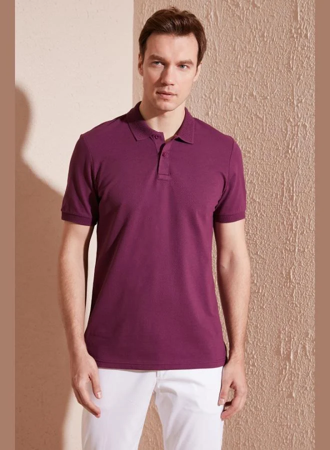 بوراتي تيشيرت بولو قطن رجالي بقصة عادية
