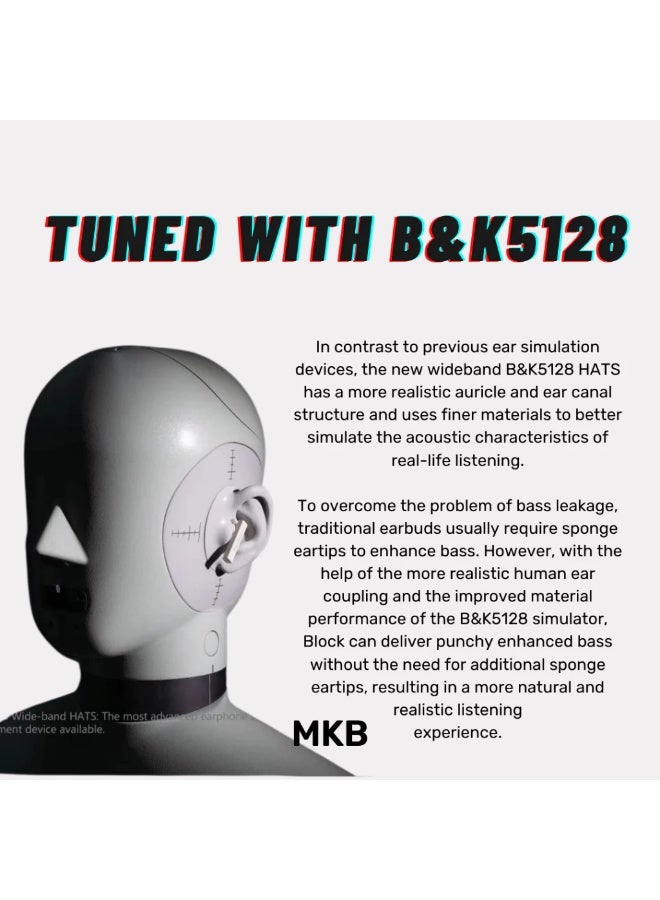 Moondrop Block Semi in Ear Flathead Earbuds True Wireless Earphones (White) - Image 4