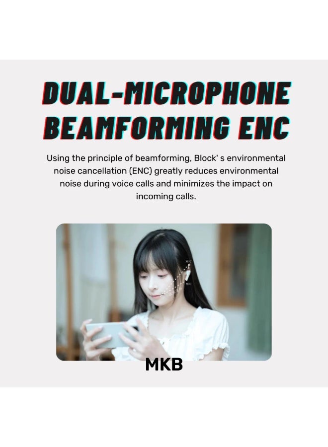 Moondrop Block Semi in Ear Flathead Earbuds True Wireless Earphones (White) - Image 5