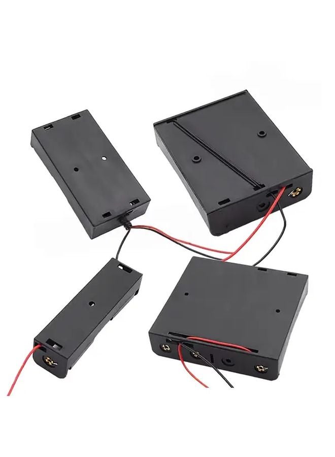 4 Pcs 18650 AA AAA Battery Holder Case with Lead Cable for Safe Charging Storage - Image 1