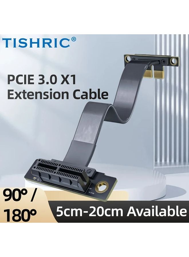 TISHRIC PCIE 3.0 1X to 1X Extension Cable 1.97inch 90 180 Degree Adjustable Bend Metal Construction - Image 2
