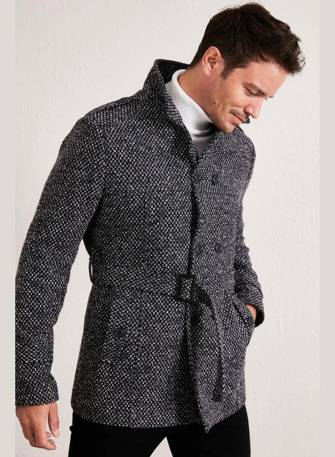 بوراتي معطف قطن كشمير بقصة ضيقة وجيوب رجالي بوراتي