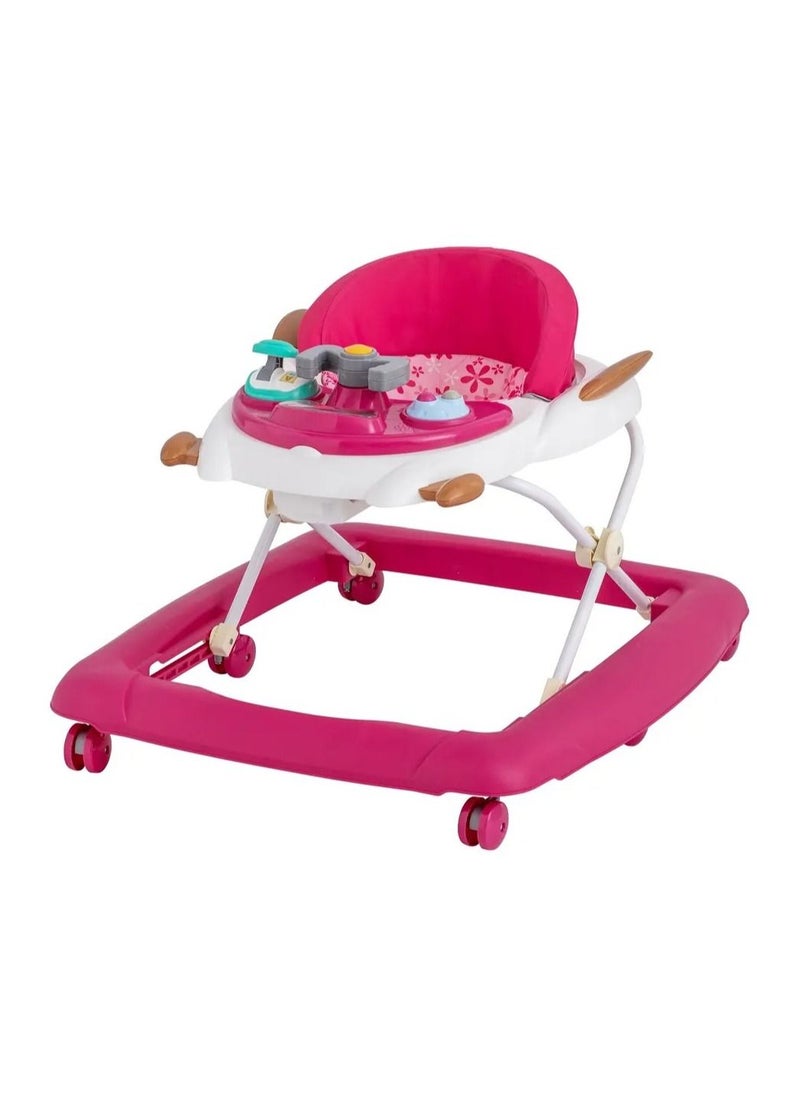 Rally - Foldable Soft Cushioned Seat Baby Walker Pink - Image 1