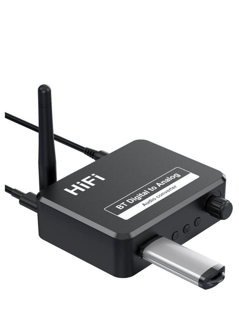 Generic - 192KHZDigital to Analog Audio Converter, 5.2 Bluetooth Receiver DAC Wireless Audio Adapter with OpticalCoaxial to 3.5mm Audio Output for PS3 PS4 DVD AppleTV Home Cinema - Image 1