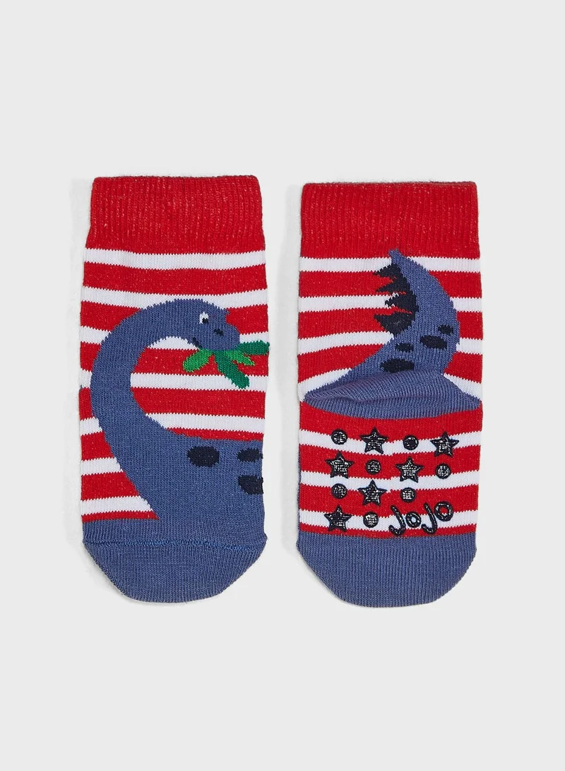 JoJo Maman Bebe Kids 3 Pack Assorted Socks