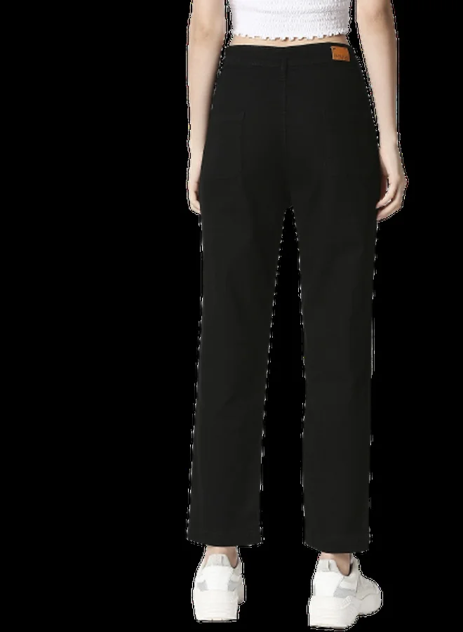 HIGH STAR Women Black Relaxed Fit Stretchable High-Rise Jeans