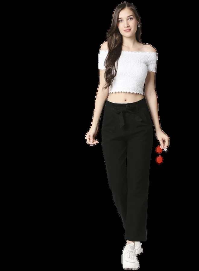 HIGH STAR Women Black Relaxed Fit Stretchable High-Rise Jeans