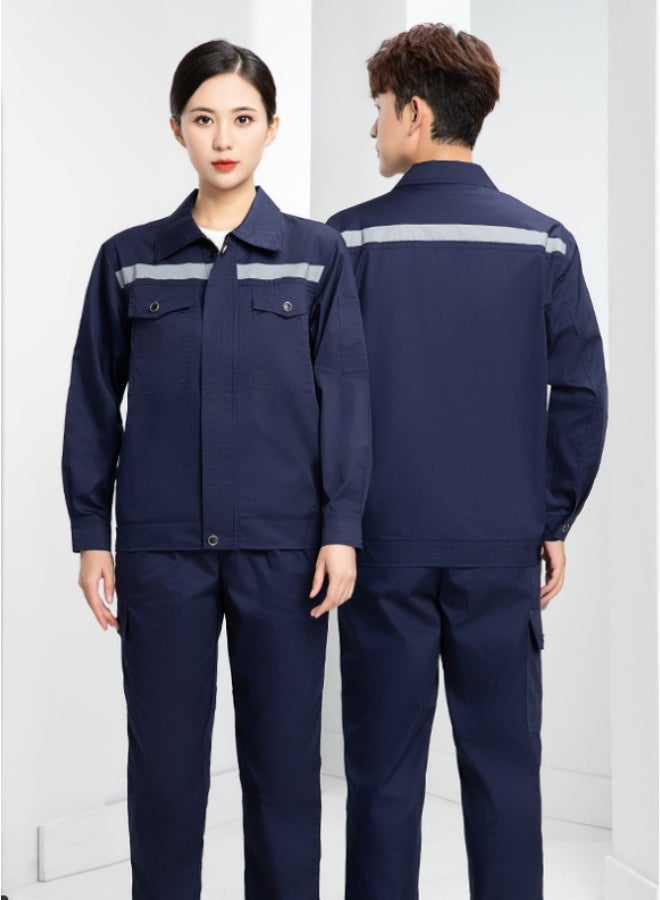 NIBEMINENT Cotton Work Clothes Reflective Pocket Unisex Work Overall Safety Worker Coveralls for Auto Repairmen Mechanics - Image 1